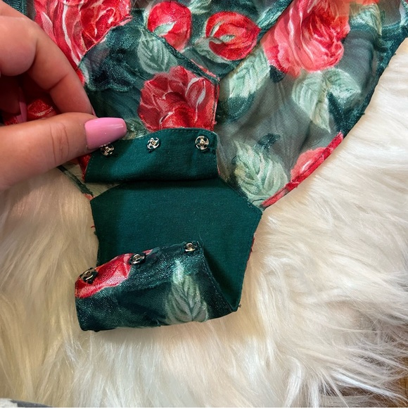 Victoria’s Secret 90s Gold Label Bodysuit Lingerie Size Small Floral - Picture 7 of 10